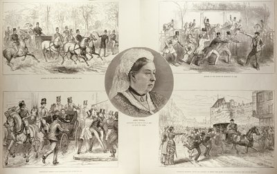 Ilustracje ataków na królową Wiktorię, z „The Illustrated London News”, 11 marca 1882 r autorstwa English School